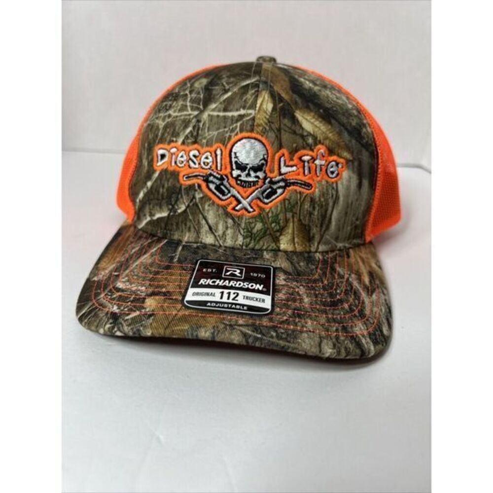 Diesel Life SnapBack Hat Camo/Neon Orange Richardson style‎ 112p